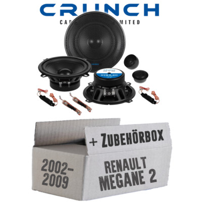 Crunch Lautsprecher für Renault Megane 2 13cm 2-Wege System Auto Einbauset PKW