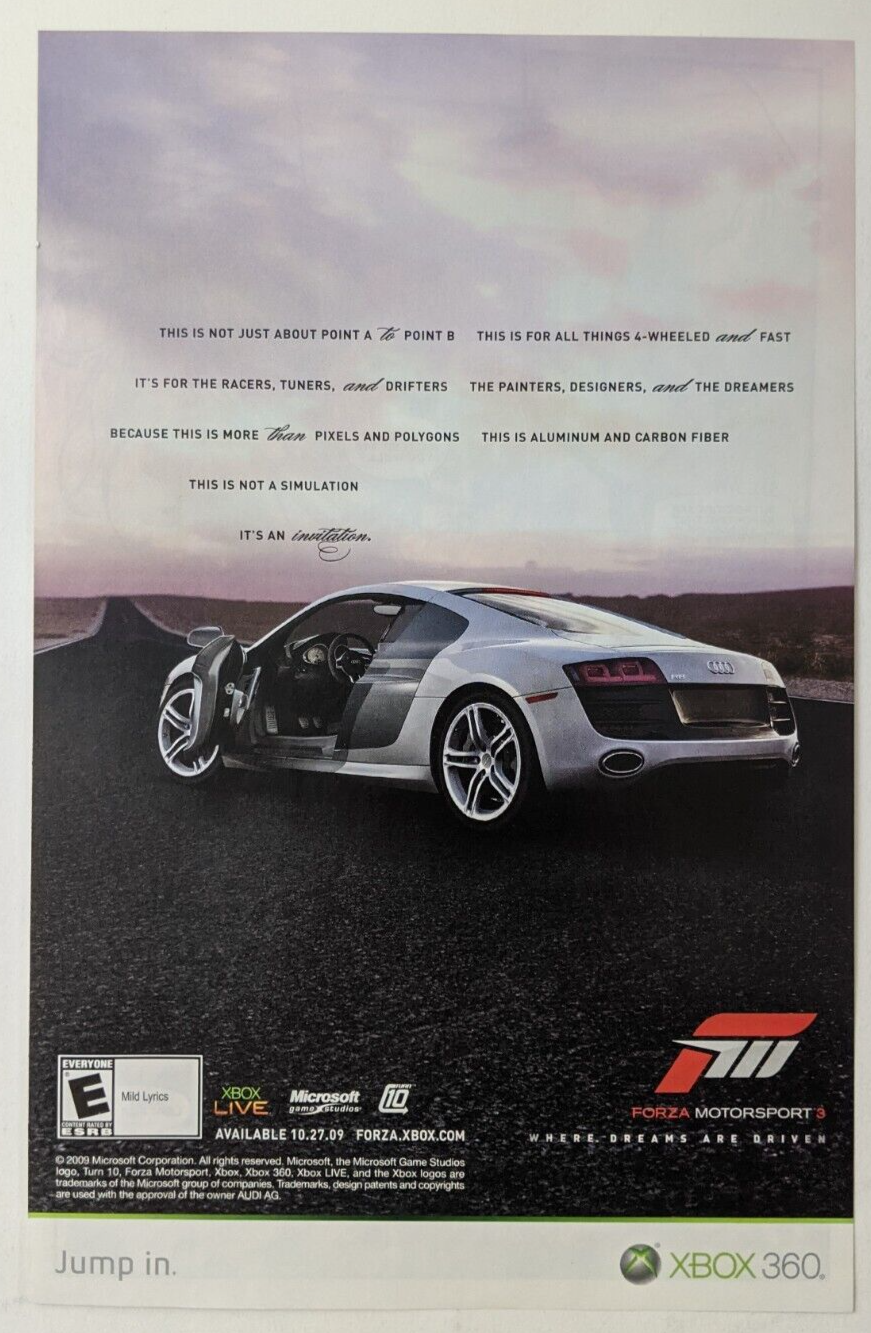 Forza Motorsport 4 XBOX 360 Glossy Promo Ad Poster Unframed G3499