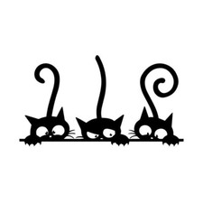 3 Cats Peeking Vinyl Decal Sticker -Multiple Sizes  Colors- FAST FREE SHIPPING 