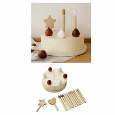 Birthday Cake Toy Wooden Play Foods Sets for Children Boys Boys Holiday Gifts