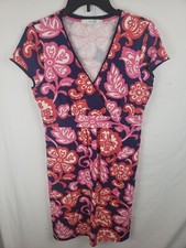 Boden Pink and Blue Short Sleeve Floral Dress Sz 8R