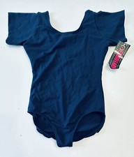 NWT Eurotard Navy Blue Short Sleeve Leotard XL