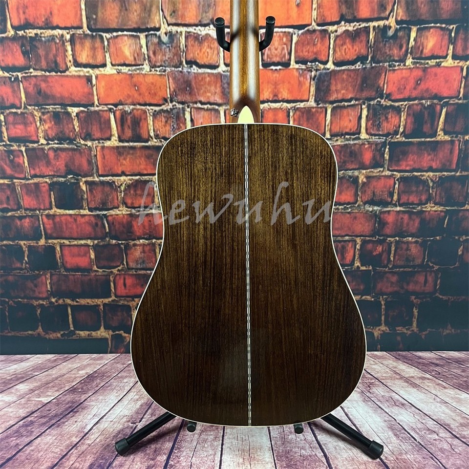 D type Custom Acoustic Guitar solid spruce top 6 Strings in stock ship ...