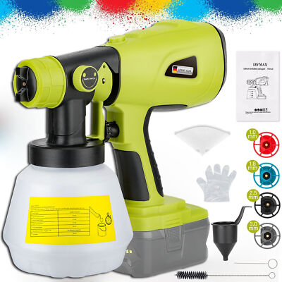 Kabelloses Farbspritzgerät für Ryobi 18V Akku HVLP Farbspritzpistole bürstenlos