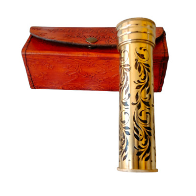 Vintage Gilbert & Sons Antique Brass Kaleidoscope 1895 Reproduction With Case