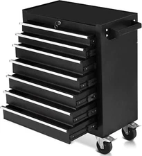 7-Drawer Rolling Tool Chest Cabinet On Wheels with Keyed Locking System & Liners