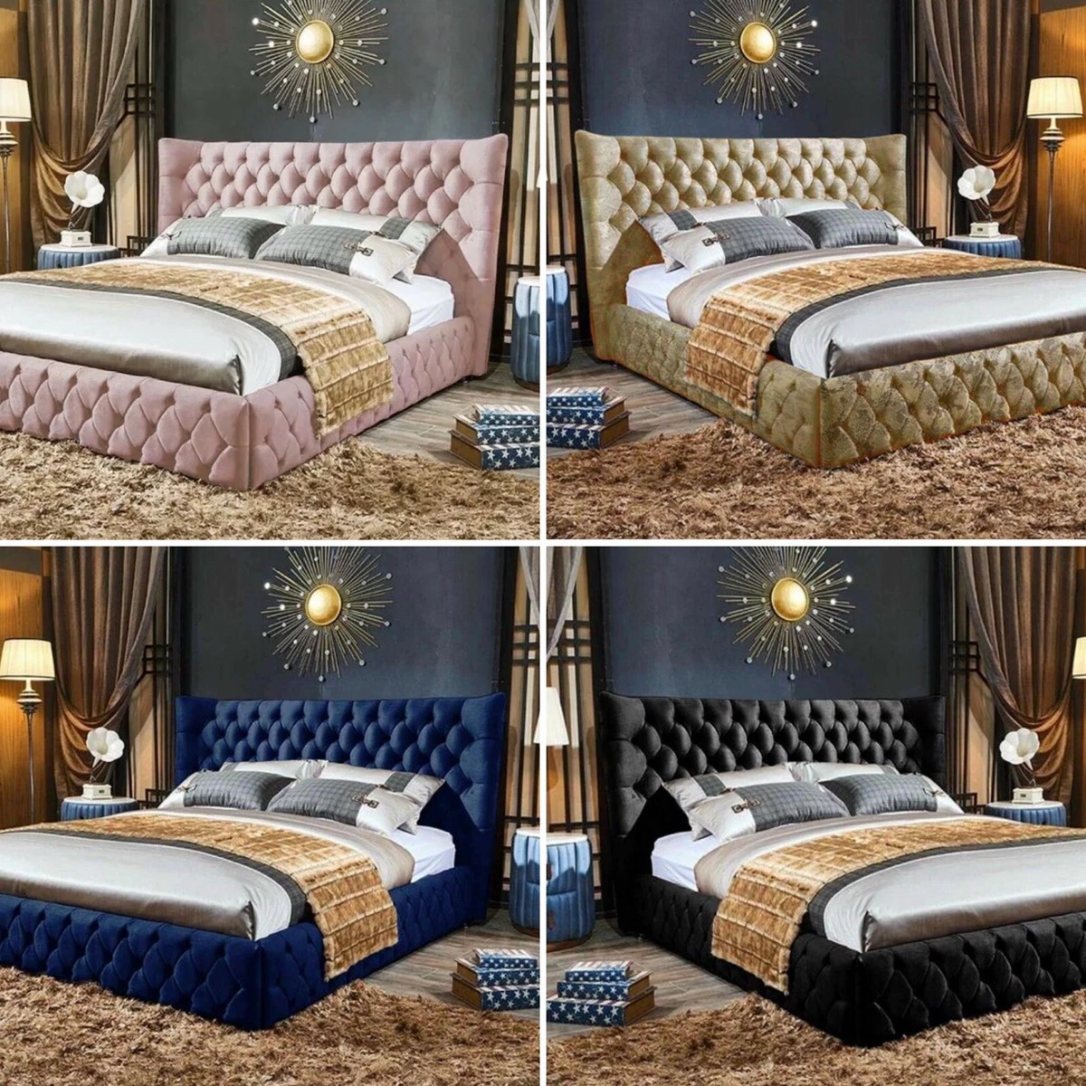 Aura upholstered bed sale frame