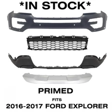 Front Bumper Cover Fascia Assembly Kit For 2016-2017 Ford Explorer w/ 6 Sensors