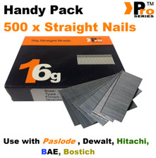 16 Gauge Straight Nails - 500 nail pack for Dewalt , Paslode , Hitachi