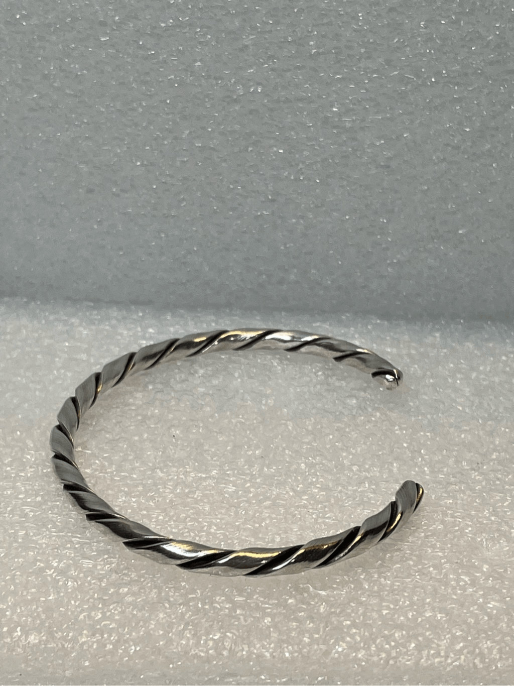 Solid Sterling Silver Lasso Twisted Cuff Bangle B… - image 4