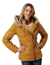 Stetson Western Jacket Womens Quilted Hood Gold 11-098-0539-7077 Ye