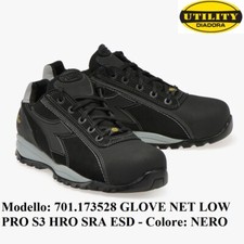 SCARPA ANTINFORTUNISTICA DIADORA GLOVE NET LOW PRO S3 HRO SRA ESD NERO