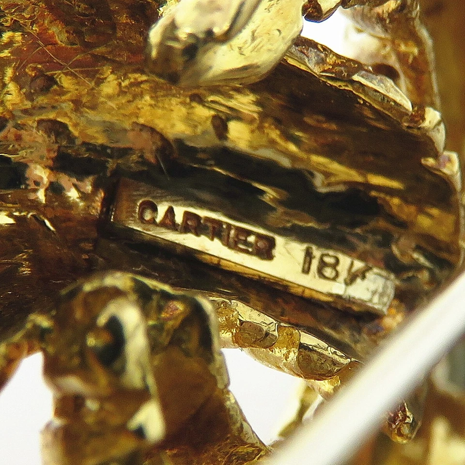 Огромная брошь на булавке с двойным полумесяцем из желтого золота 18 карат NYJEWEL Cartier - Изображение 4 из 4