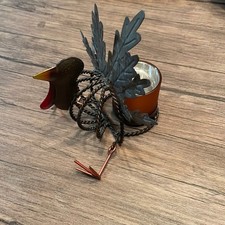 Thanksgiving Metal Turkey Candle Holder Fall Tabletop Decor