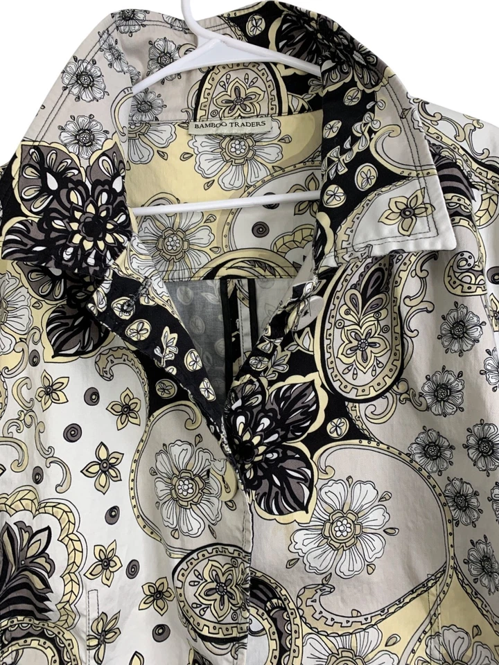 Bamboo Traders Mujer 2XL Floral Cachemira Ligera Camisa Chaqueta RDD10476 Foto 4 de 4