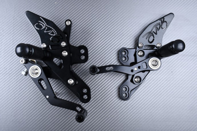 Repose-pieds noir Racing AVDB finition CNC premium pour Honda CB 650R