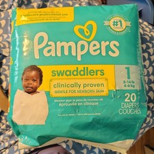 Pampers Swaddlers Disposable Diapers Size 1 8-14lb 20 Count