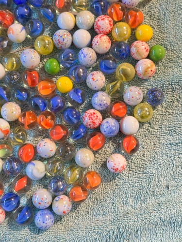 Lote De Colección De Canicas De Vidrio 3.4 Libras Tiradores Motas Multicolor - Imagen 7 de 9