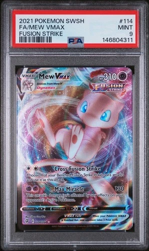 Mew VMAX 114/264 Swsh08: Fusion Strike Holo PSA 9