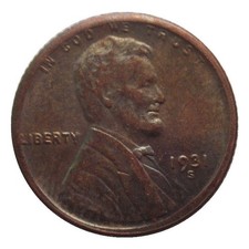 1931-S Lincoln Wheat Cent Penny Rare Sought---As shown in the figure