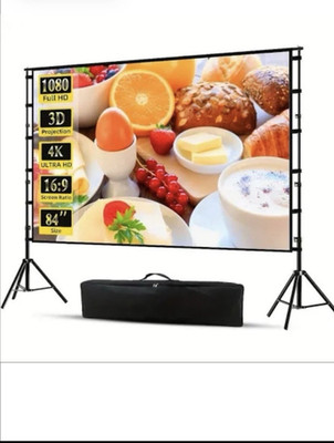  Smart Projector Screen for Movie Night Double Stand Full HD 4K Carry Bag 