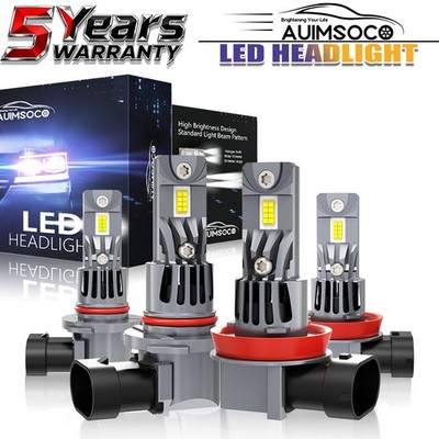 For GMC Terrain 2010-2018 Combo 9005 H11 LED Headlight Bulbs Hi-Lo Beam 48000LM