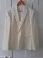 NWOT Dobell Tuxedo Dinner Jacket 48R Men Cream Ivory Off White Wedding Dinner