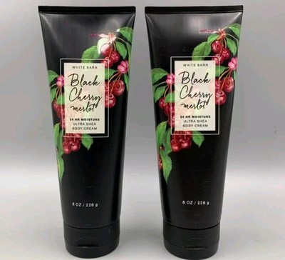 2 Pack Bath & Body Works Black Cherry Merlot Ultra Shea Body Cream 8 Oz #8025A