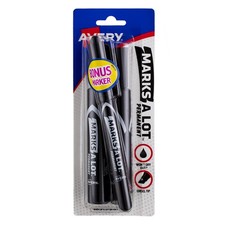 2 Pack Marks-A-Lot Permanent Marker, Desk-Style, Black, 2 Ct