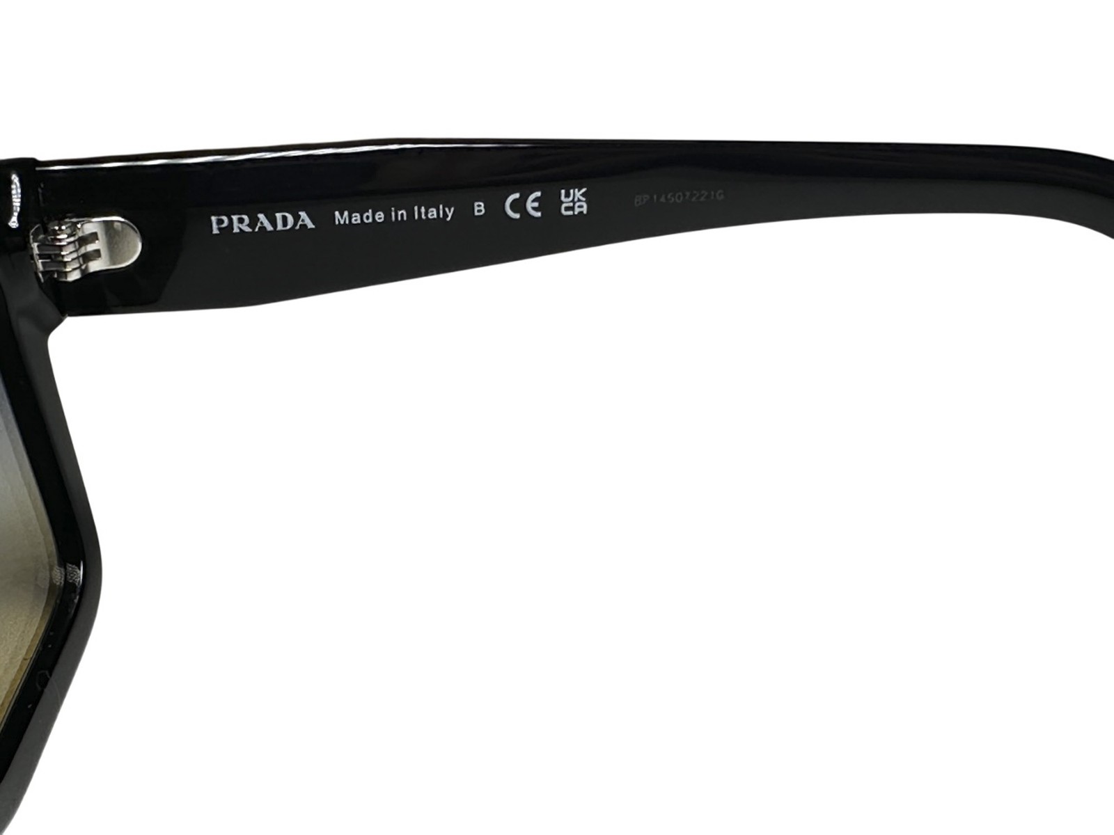 PRADA SPR19W Black Frame Clear Fifty Yellow Blue Gradient Sunglasses NEW image 8