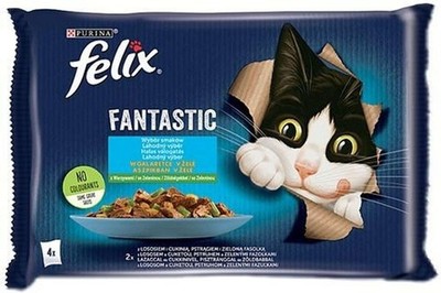 Purina Katzenfutter Lachs Zucchini Grüne Bohnen 4 x 85g