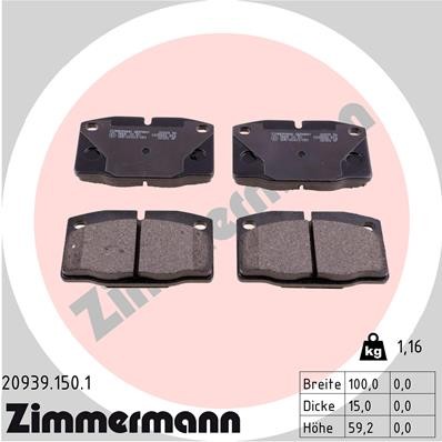 Vorderachse Zimmermann 20939.150.1 Bremsbelagsatz, Scheibenbremse FüR Opel,Vauxh-image