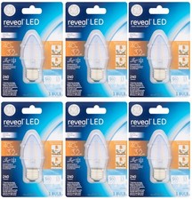  pack of 6 GE Reveal LED 40 watt equivalent BM LED Bulb, Clear, Dimmable LED