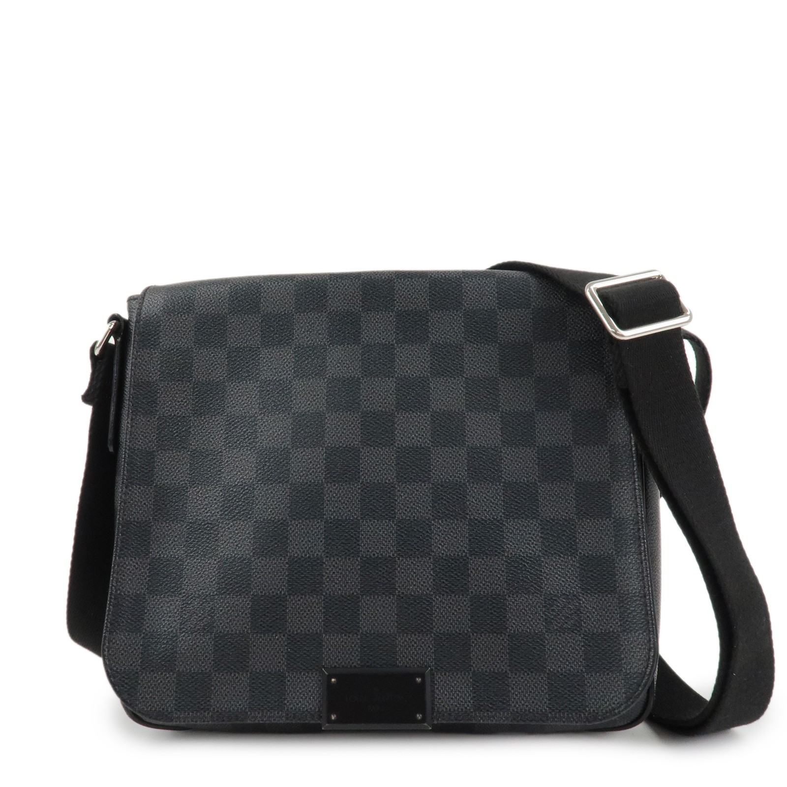 Louis Vuitton Damier Graphite District PM Shoulder Bag Black N41260 Used F/S