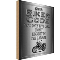 Holzschild 18X12 Cm Motorrad Biker Code You Only Live Once Auto Garage Werkstatt