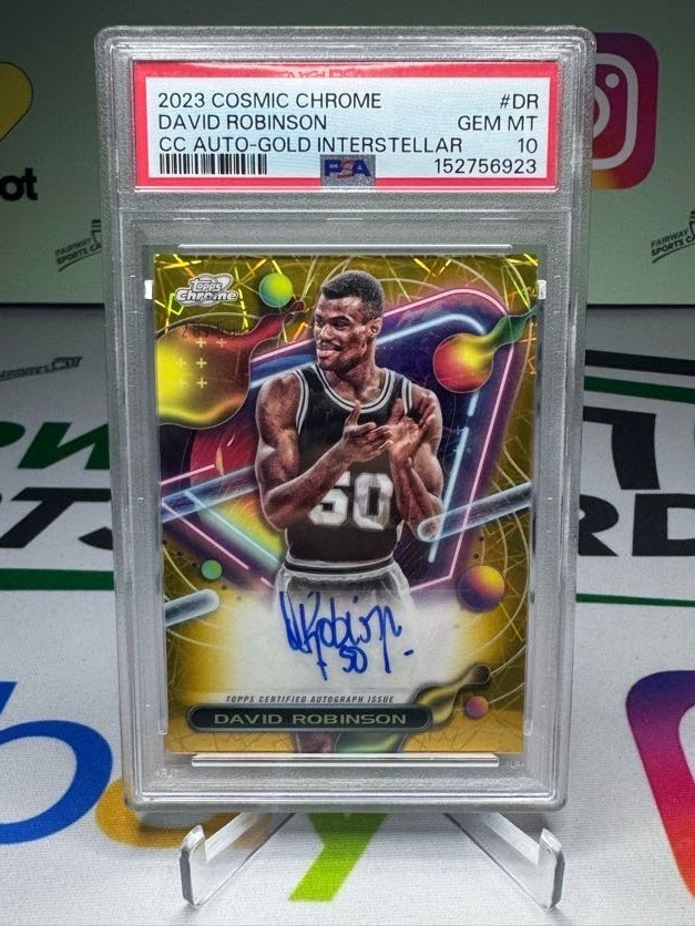 2023-24 Topps Cosmic Chrome David Robinson Gold Interstellar AUTO /50 PSA 10