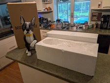 Bar Dog Large Poly Resin Boston Terrier with Monocle 24" Tall NIB NEW