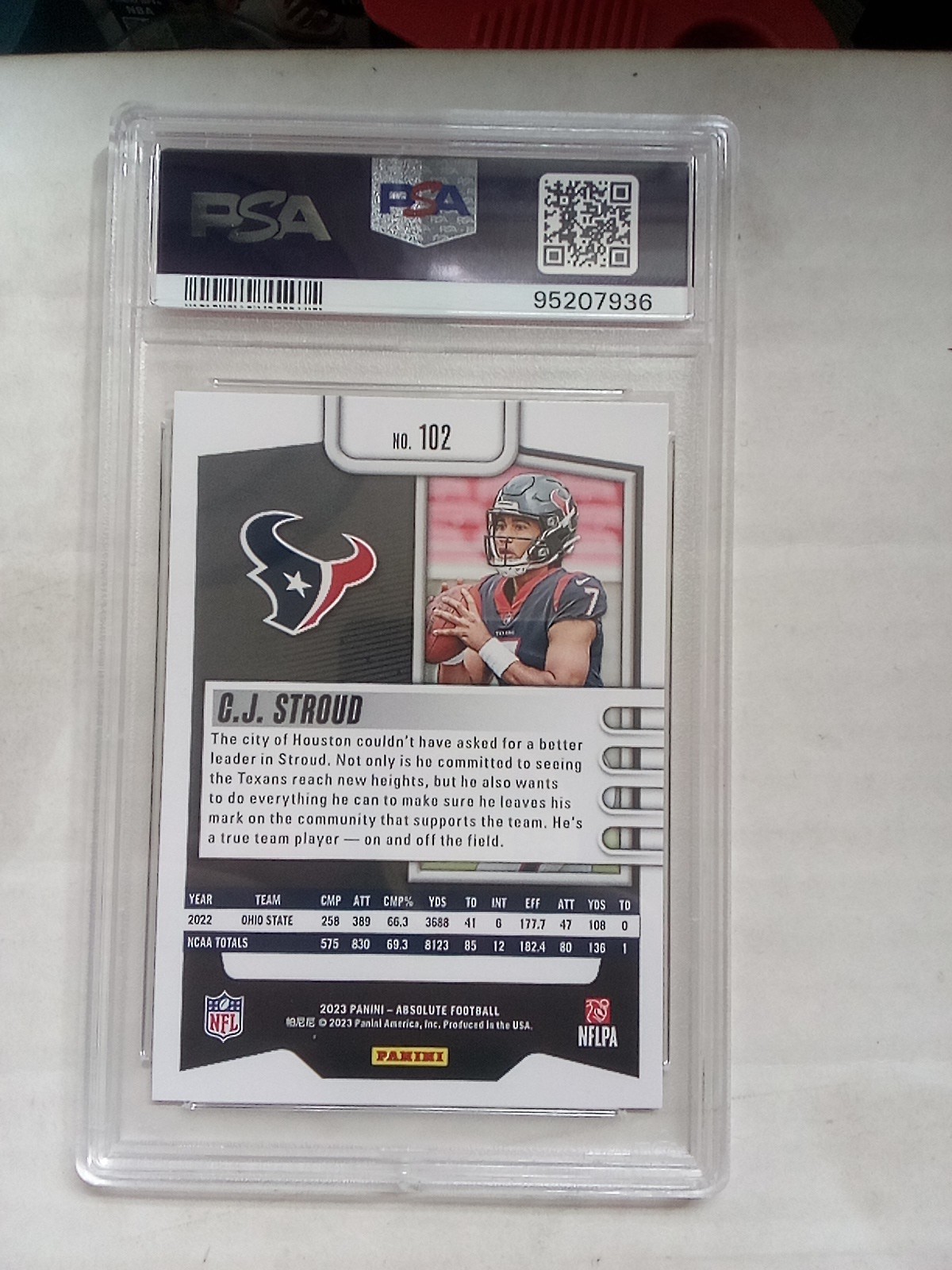 2023 Absolute CJ Stroud RC PSA 10  view 2