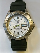 VINTAGE SEIKO 5 SPORTS 23J AUTOMATIC WHITE DIAL 7S36 JAPAN MEN'S WORKING