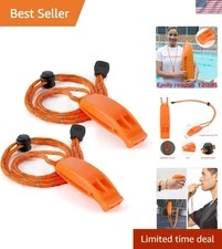 Dual Chamber Survival Whistle - Pealess, Loud & Floating - Includes Lanyard