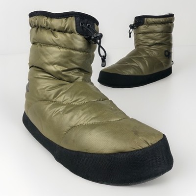 Outdoor Research Tundra Aerogel Booties Men s Small Green Puffer Slip On Slipper