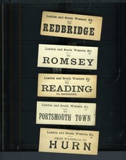 London & South Western Railway Gepäcketiketten HURN Romsey Reading Redbridge POMO
