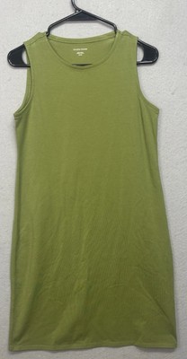 EILEEN FISHER ORGANIC COTTON Crew Neck Short Sleeve Jersey T-Dress Size PP/PTP