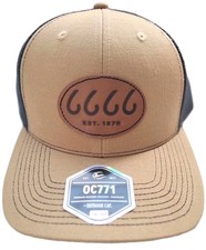 Men's Trucker Hat/Brown  Black/Leather Patch/Mesh Snapback Design/One Size/New