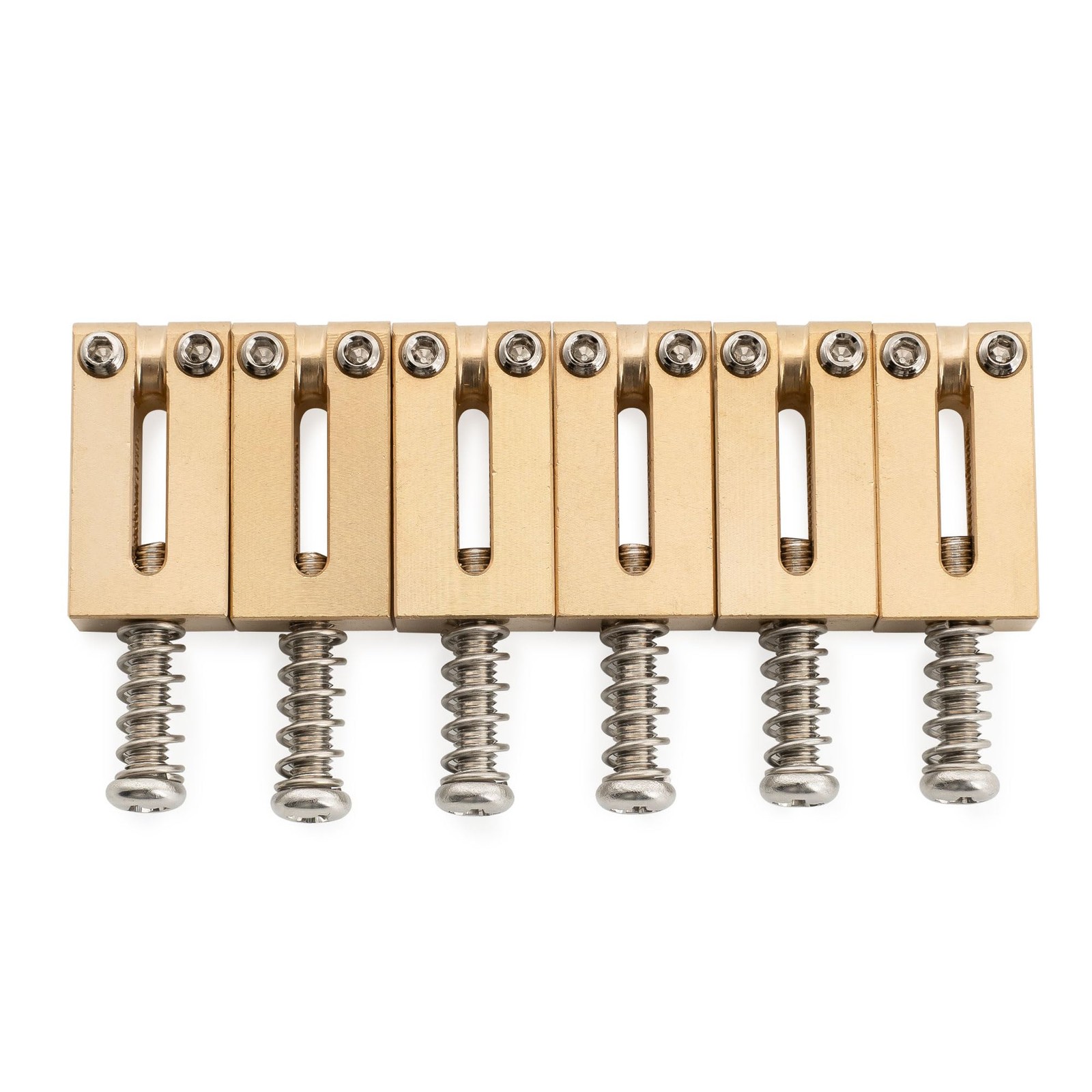 Musiclily Ultra 10.5mm Modern Style Full Solid Saddles, Raw Color 6 Pcs | Bra...
