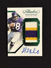 Ahmad Rashad 2023 Panini Flawless - Emerald /5 SSP 🔥  PA-ARA (AU) Patch Auto