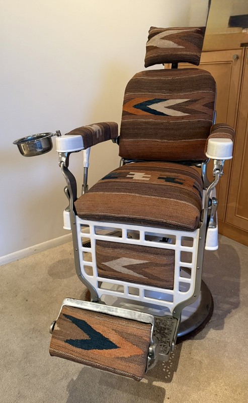 Antique Fully Restored with Bohemian THEO A. KOCHS Barber Chair 