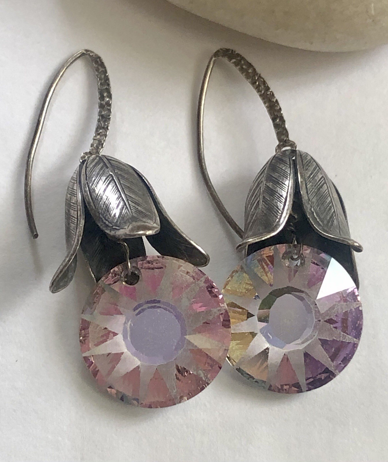 Handmade Beautiful Silver Drop Dangle Earrings, B… - image 1