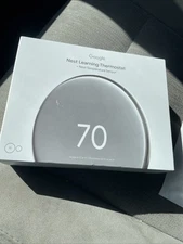 Google Nest Learning Thermostat 4th gen & Temp Sensor Polished Silver  NEW