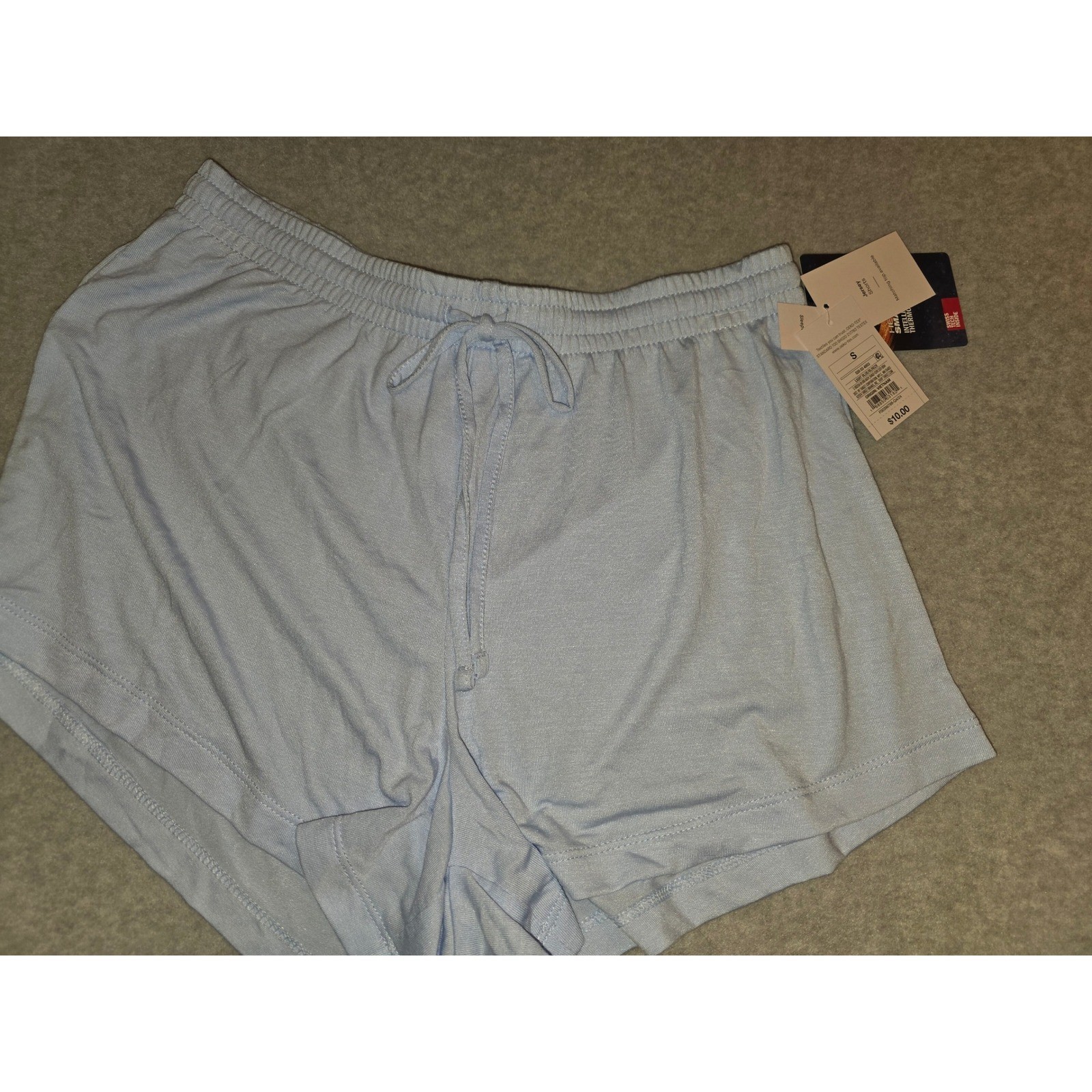 Auden Women's Blue Knit Lounge Shorts Drawstring Waist Sleepwear Comfy